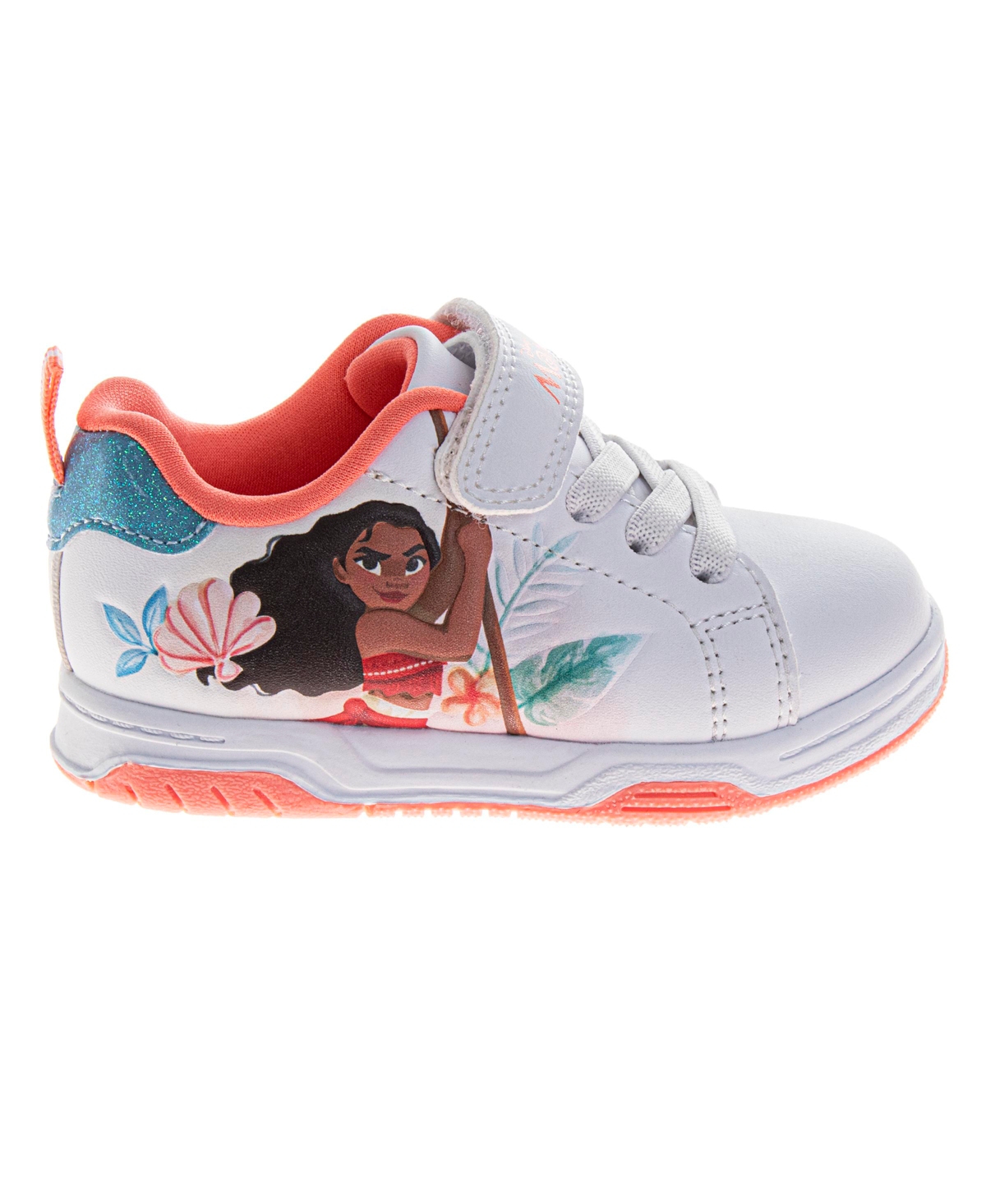 Disney Toddler Girls Moana Hook And Loop Sneakers In White