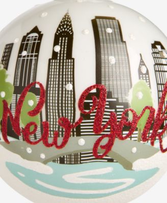 New York City Glass Skyline Ball Ornament, Macy's Exclusive
