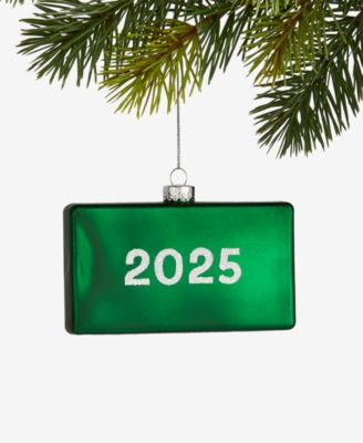 New York City 2025 Glass Road Sign Ornament, Macy's Exclusive