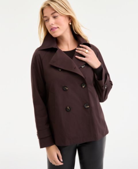 Женские куртки MICHAEL Michael Kors Michael Kors Women's Short Double-Breasted Trench Coat