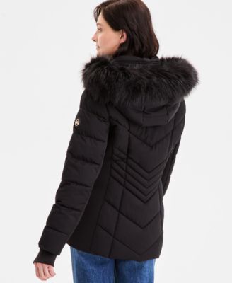 Women's Faux-Fur-Trim Hooded Puffer Coat, Exclusively at Macy's