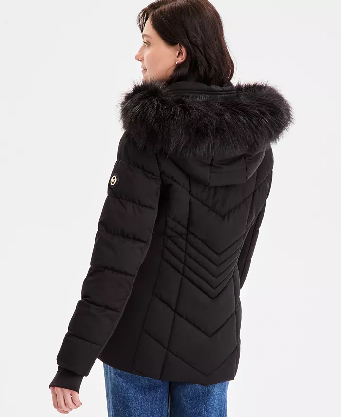 Women's Faux-Fur-Trim Hooded Puffer Coat - thumbnail 4