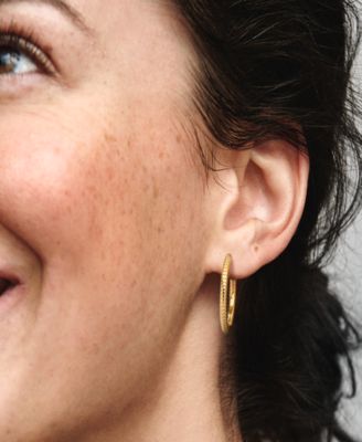 Gold-Plated Moments Charm Hoop Earrings