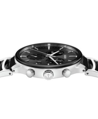 Unisex Swiss Chronograph Centrix Black Ceramic & Stainless Steel Bracelet Watch 41mm