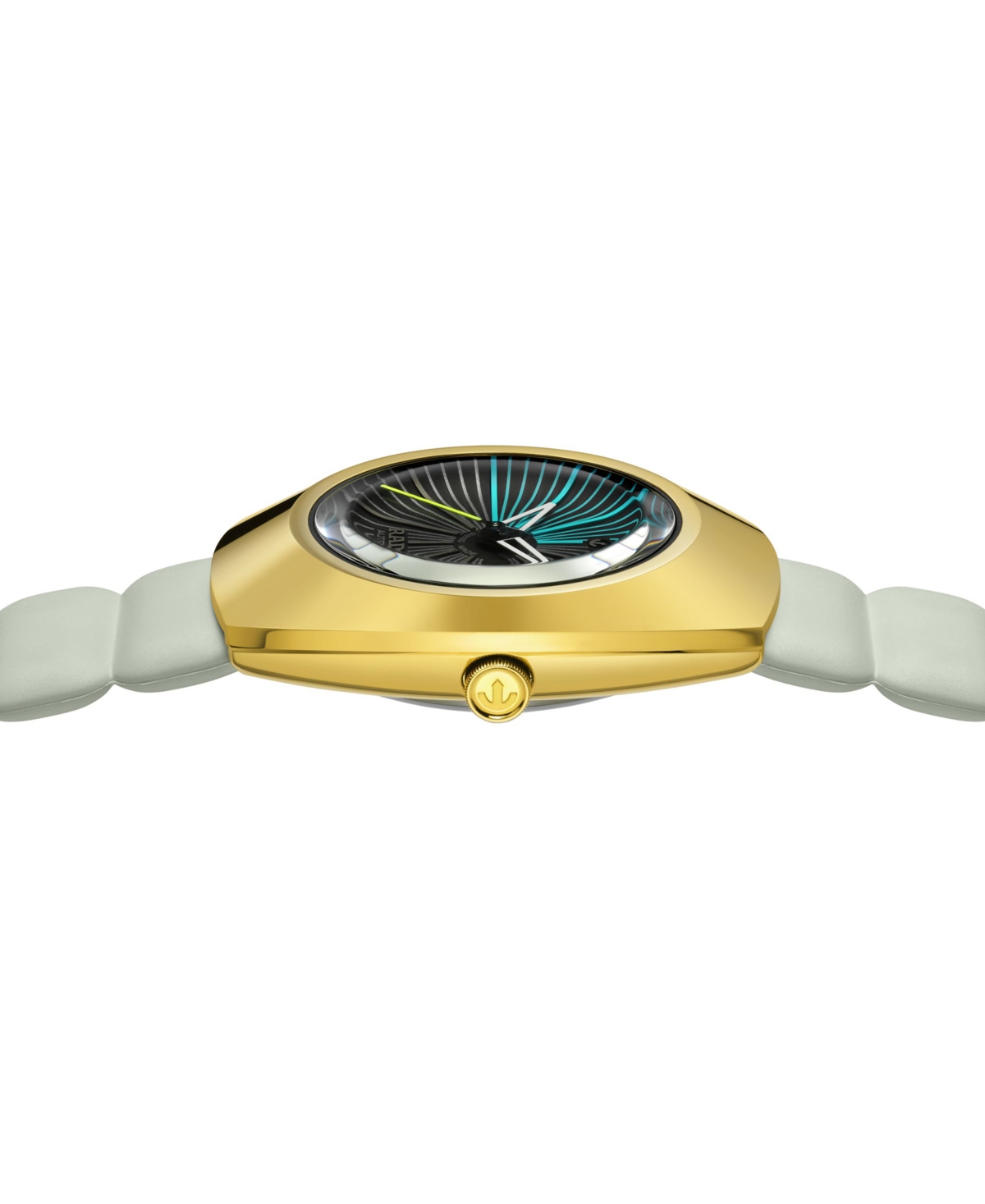 Rado Unisex Swiss Automatic Diastar Original X Tej Chauhan Special Edition White Rubber Strap Watch 38mm