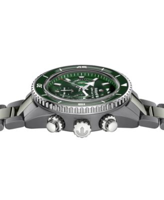 Men's Swiss Automatic Chronograph Silver-Tone High-Tech Ceramic & Titanium Bracelet Watch 43mm