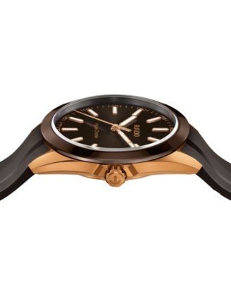 Men's Swiss HyperChrome Brown Rubber Strap Watch 42mm