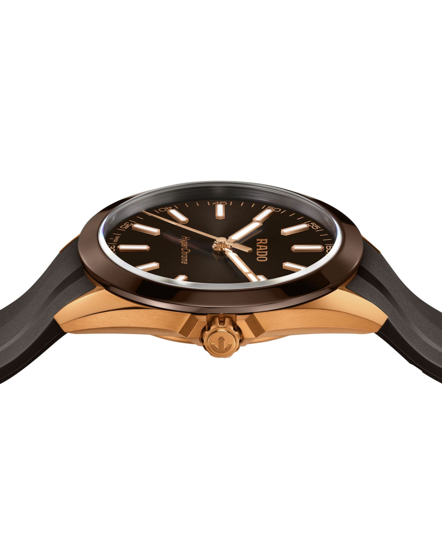 Мужские часы Rado Swiss HyperChrome Brown Rubber Strap Watch 42mm — фото 2