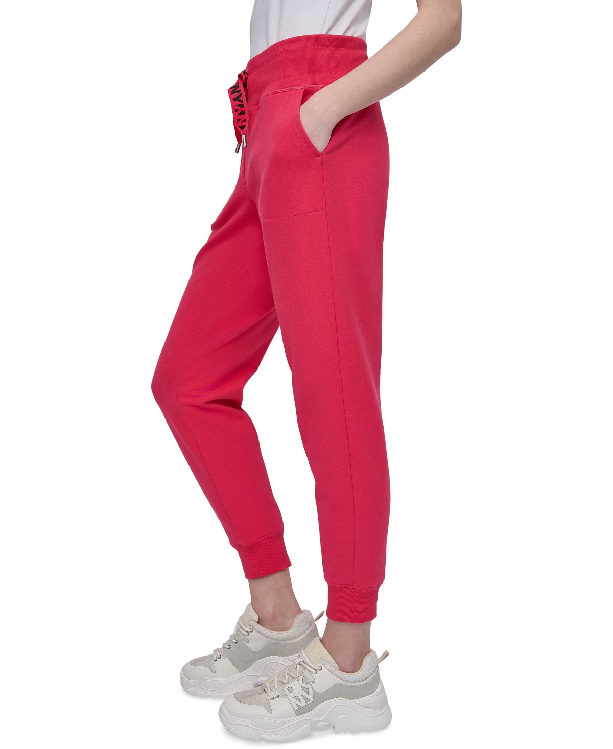Dkny Sport Women's Logo-drawstring High-rise Joggers In Pink