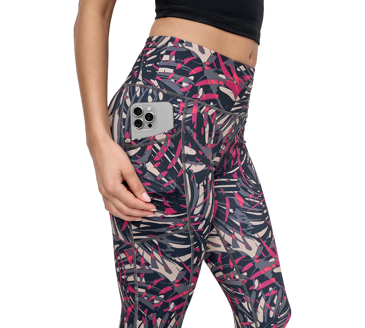 Dkny Sport Women's Printed High-waist 7/8 Tights