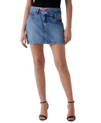 Women's Gaia Crossover-Waist Denim Mini Skirt
