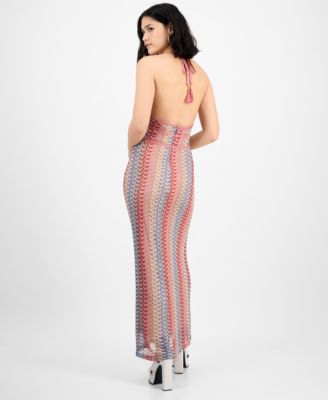Women's Sleeveless Crochet Halter Dress 