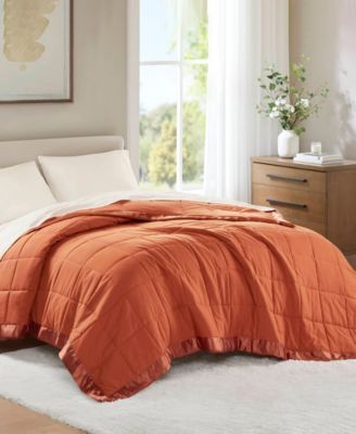 Windom Lightweight Down Alternative Satin Trim Blanket, Twin