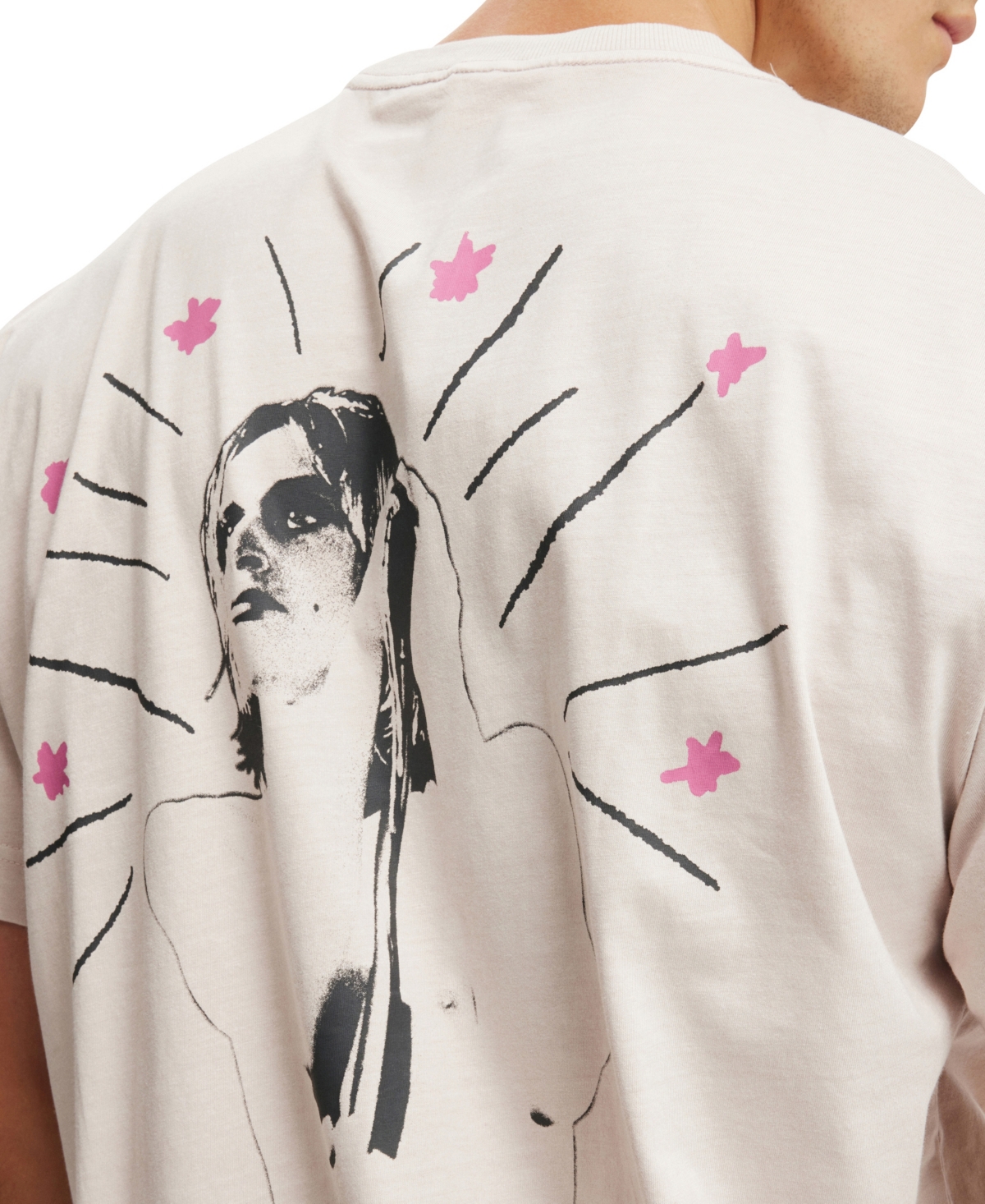 COTTON ON MEN'S BOX FIT PREMIUM MUSIC T-SHIRT 