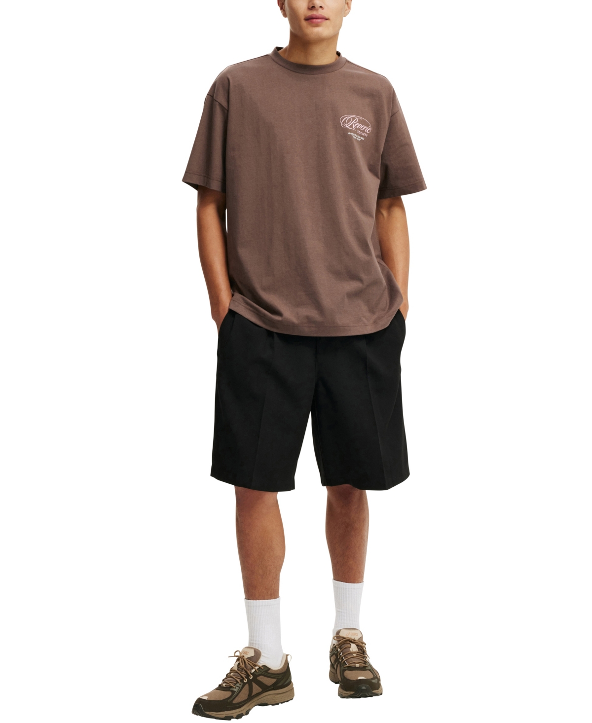 COTTON ON MEN'S BOX FIT TEXT T-SHIRT 