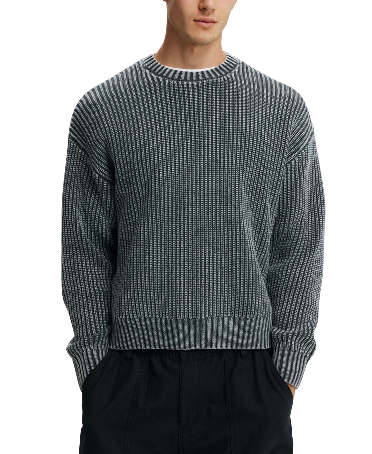 Shop Cotton On Men's Washed Box Fit Crew Knit Sweater