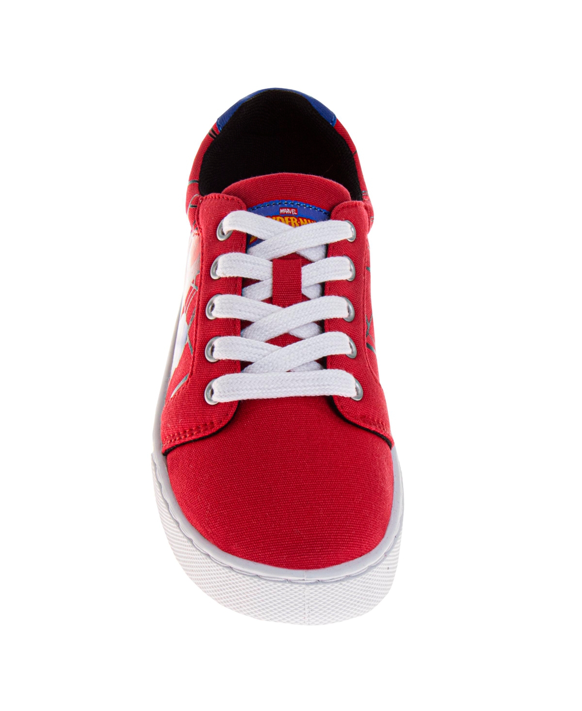 Spider-man Little And Big Boys Lace Up Canvas Sneakers In Red
