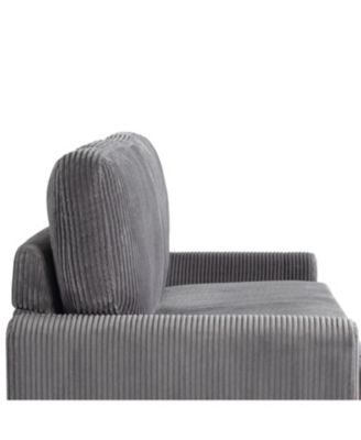 53.3" Corduroy Danson Convertible Loveseat with Charging Port