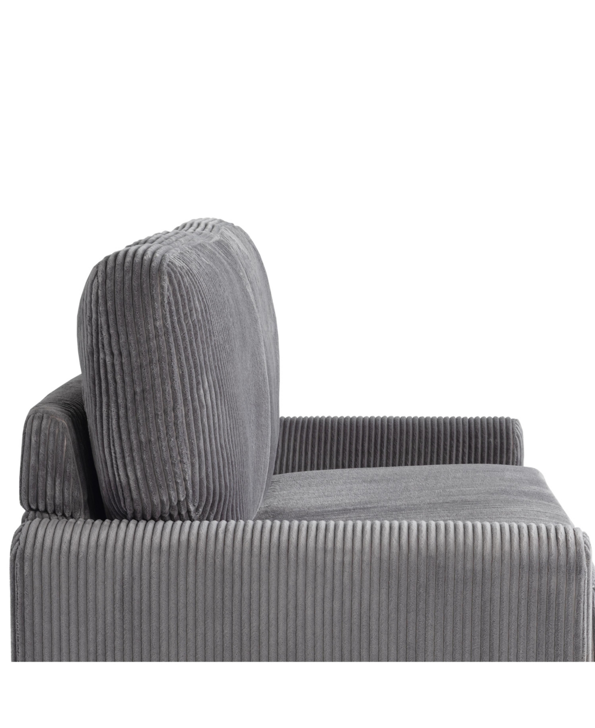 Serta 53.3" Corduroy Danson Convertible Loveseat With Charging Port In Gray