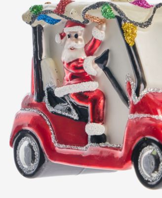 Sports Glass Santa's Golf Cart Ornament, Macy's Exclusive
