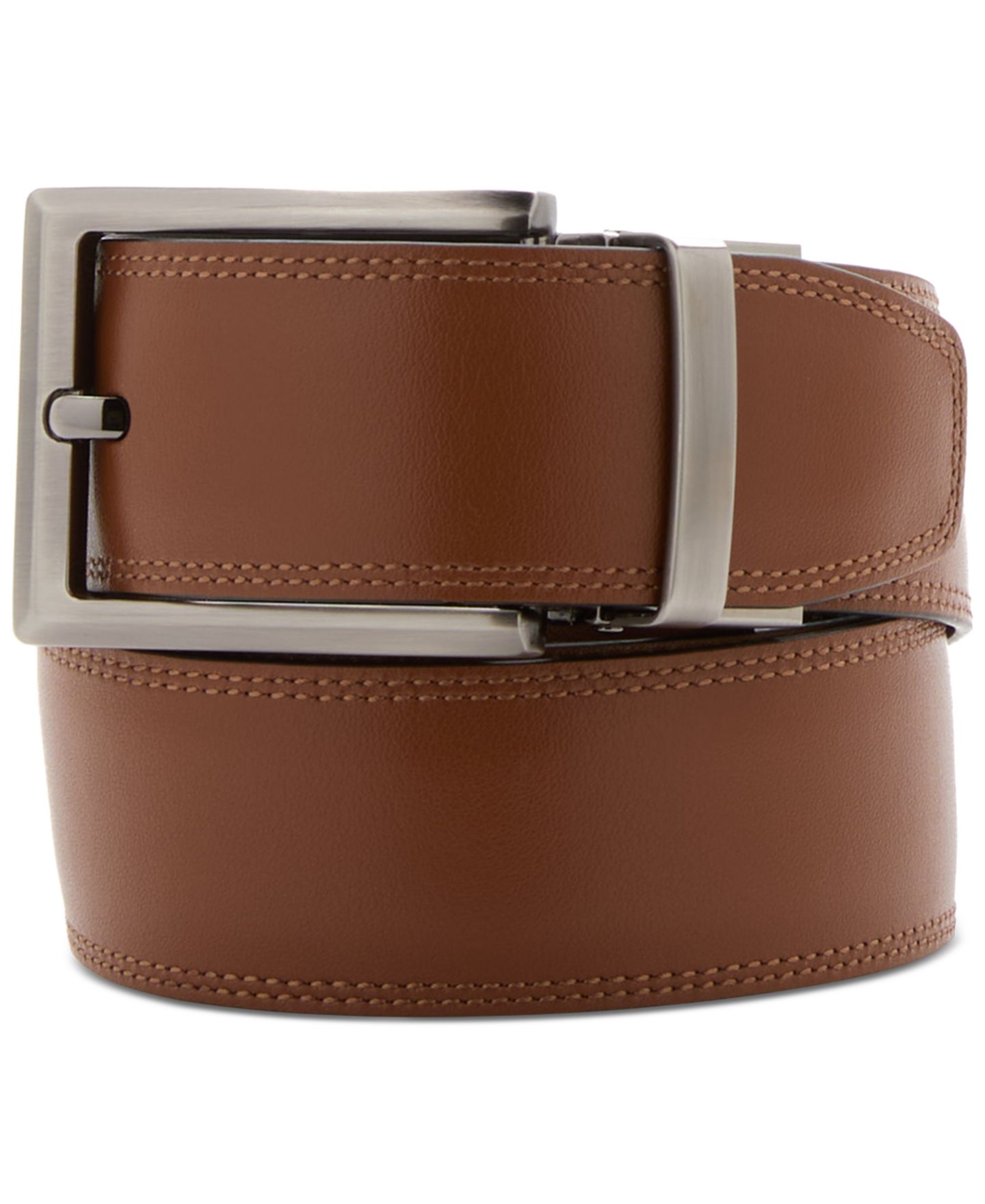 Мужской ремень Perry Ellis Portfolio Square Head Belt, цвет: Чёрный — фото 2
