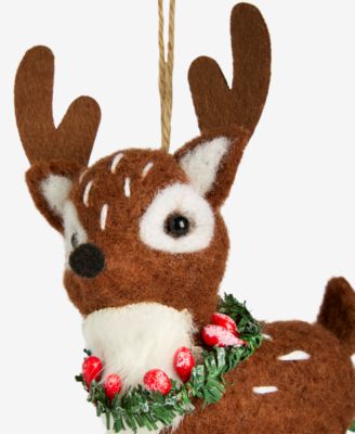 Tiny Tidings Fabric Deer Ornament, Macy's Exclusive