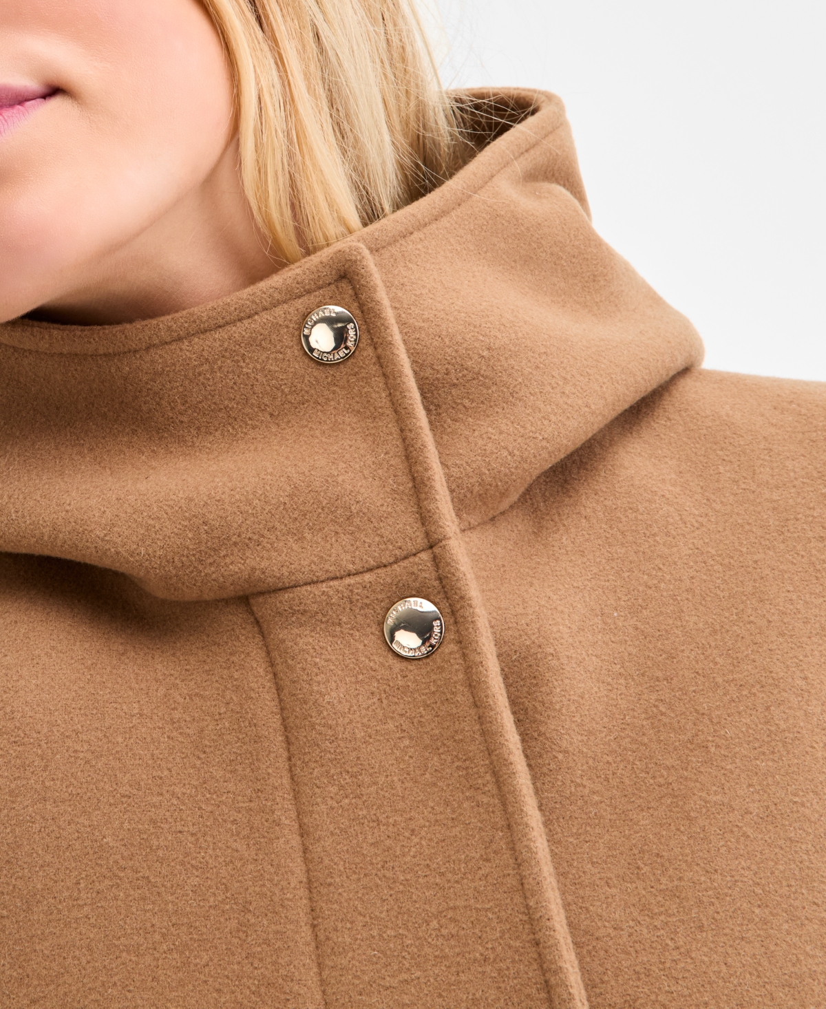Michael Kors Michael  Women's Hooded Button-front Coat, Exclusively At Macy's In Brown