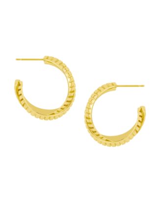 Textured X C Hoop Earrings