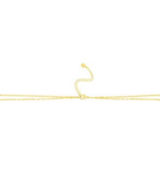 Cubic Zirconia Double Layer Y Necklace