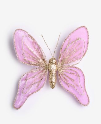 Holiday Lane - Enchanted Forest Purple Glitter Butterfly Ornament