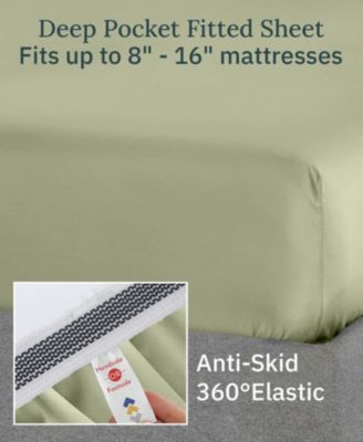 Luxury 1000 Thread Count Bed Sheets Set - 100% Cotton Sateen - Soft, Thick & Deep Pocket - Queen