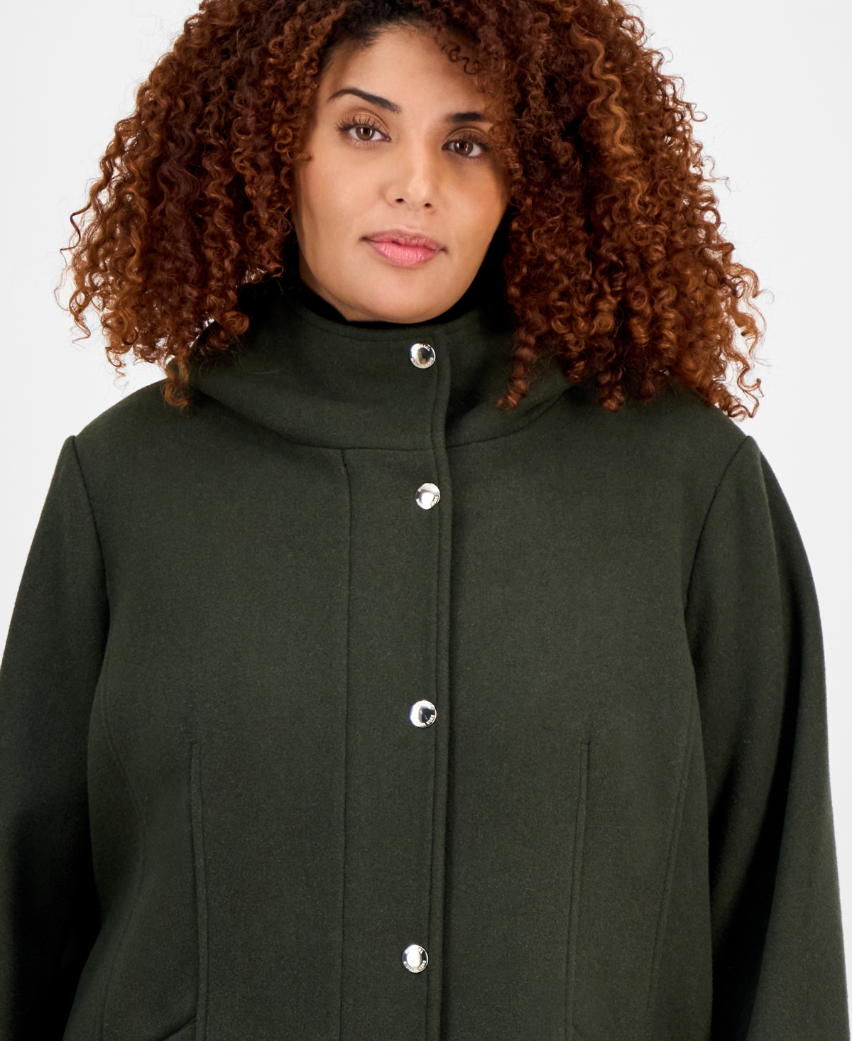 Michael Kors Michael  Women's Hooded Button-front Coat, Exclusively At Macy's In Green