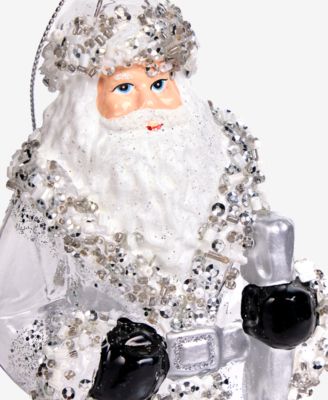 Gilded Glamour Silver Santa Ornament, Macy's Exclusive