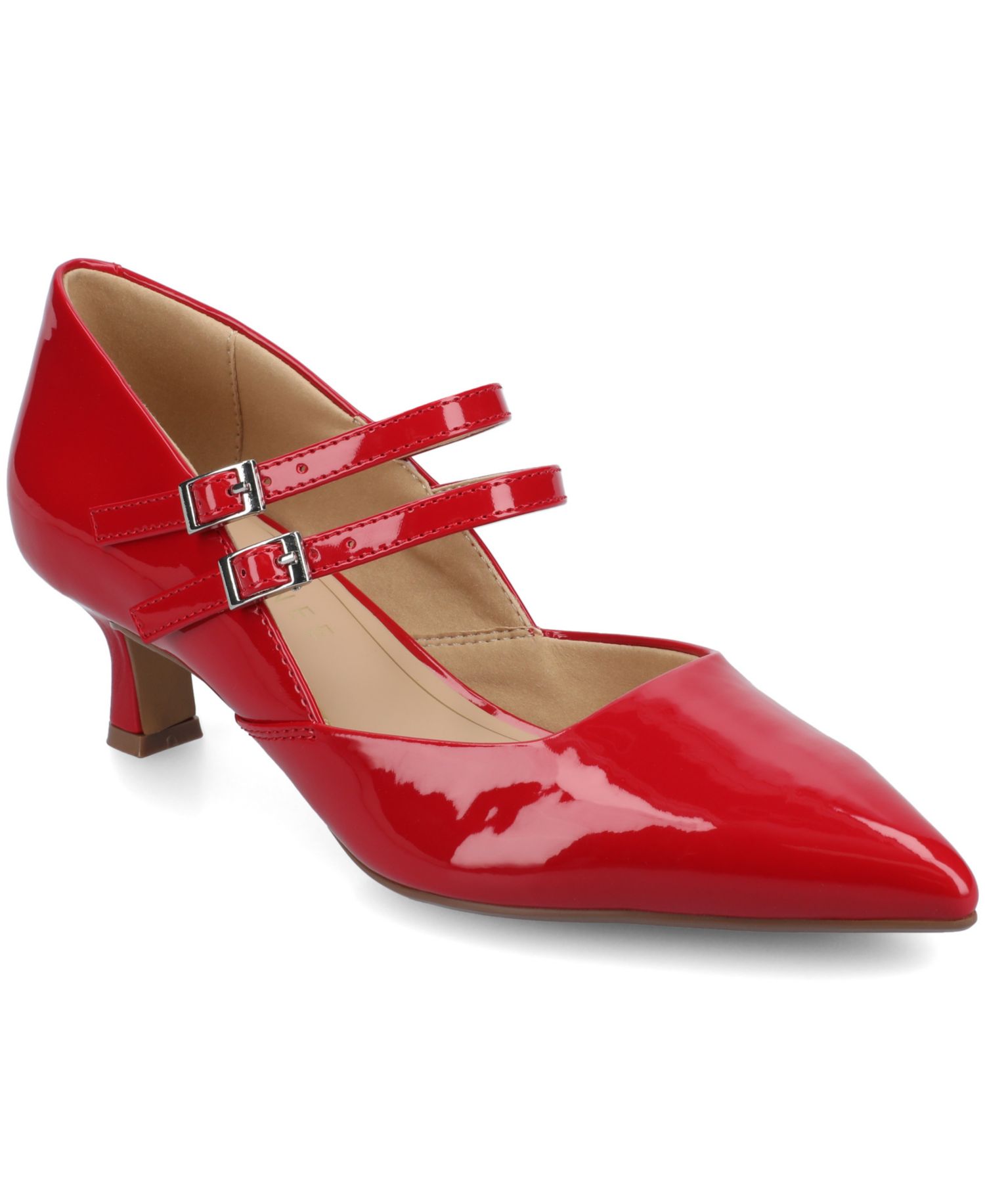 Women's Carnation Pointed Toe Mary Jane Pumps