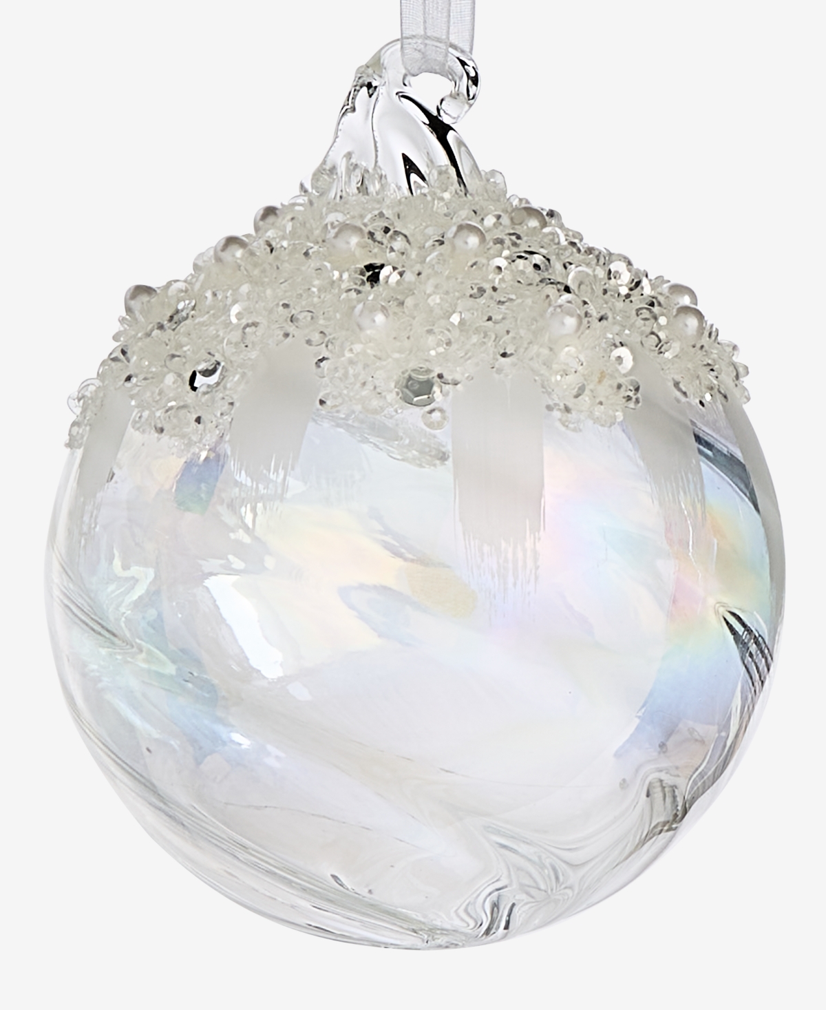 Holiday Lane Iced Delight Glass Ball Ornament, Macy's Exclusive