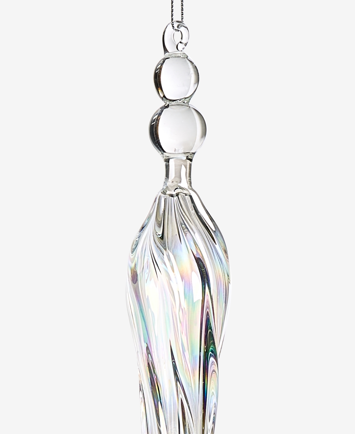 Holiday Lane Iced Delight Glass Finial Ornament, Macy's Exclusive In Transparent