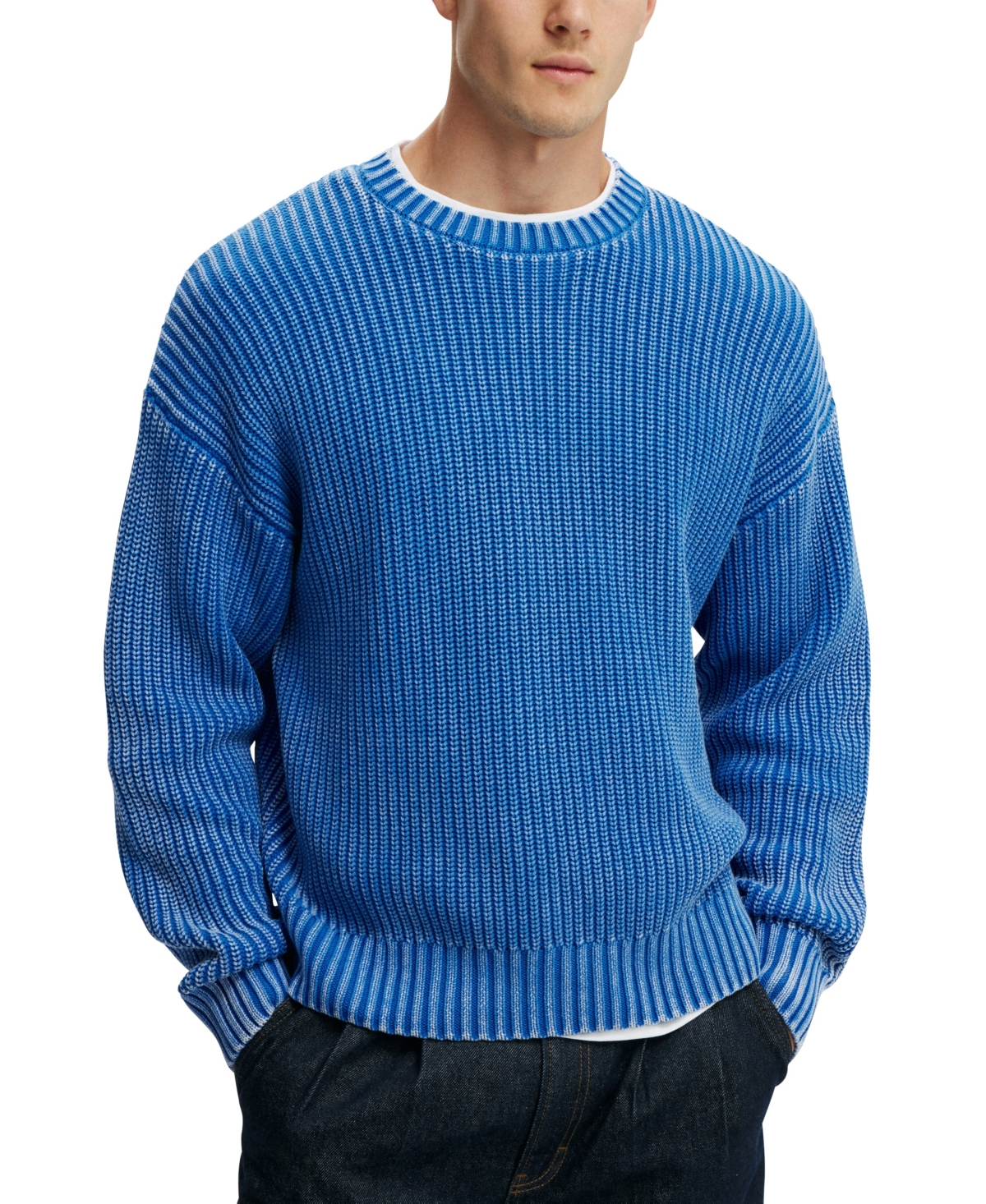 Shop Cotton On Men's Washed Box Fit Crew Knit Sweater