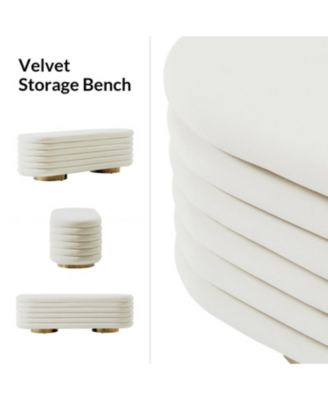 Rupert Bench with Gold-finished Metal Legs