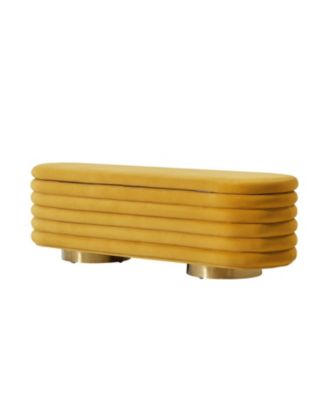 Rupert Bench with Gold-finished Metal Legs