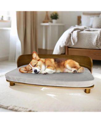 Wooden Bed Stool For Dogs&Cats With Pad