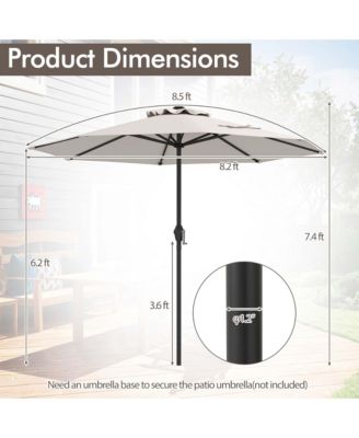 Outdoor Patio Umbrella Modern Table Umbrella w/8 Heavy Duty Ribs Sun-proof