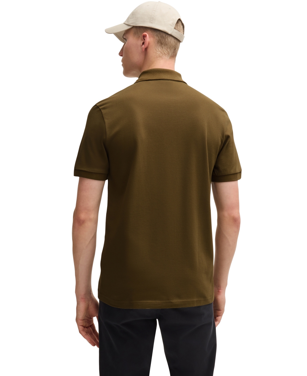 Hugo Boss Boss Polo With Logo Patch In Open Green