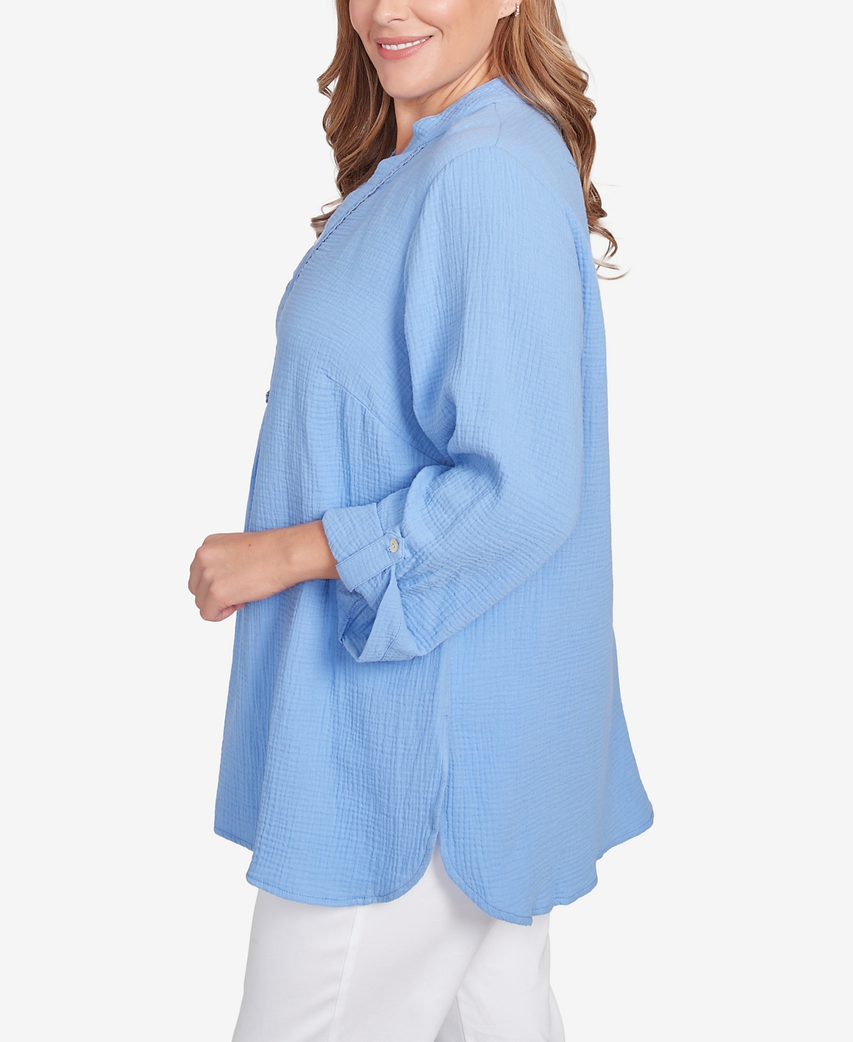 Ruby Rd. Plus Size Sleeve Henley Top