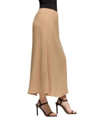 Women's Elastic Waist A Line Maxi Skirt