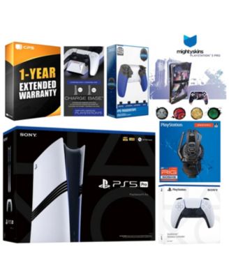 Pro bundle with extra controller, Plantronics headset, trigger stop kit, dual charge dock, MightySkins voucher, 1-yr warranty console