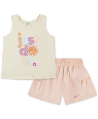 Nike - Little Girls Sunny Swoosh Tank Top & Shorts, 2 Piece Set