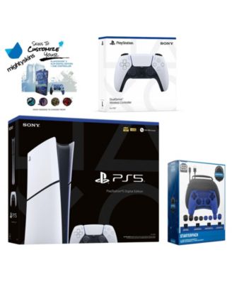 PlayStation 5 Slim Digital with Extra Cosmic Red Controller, Pro Gamer Starter Kit and MightySkins Decal Voucher