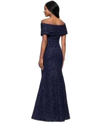 Women's Off-The-Shoulder Brocade Gown
