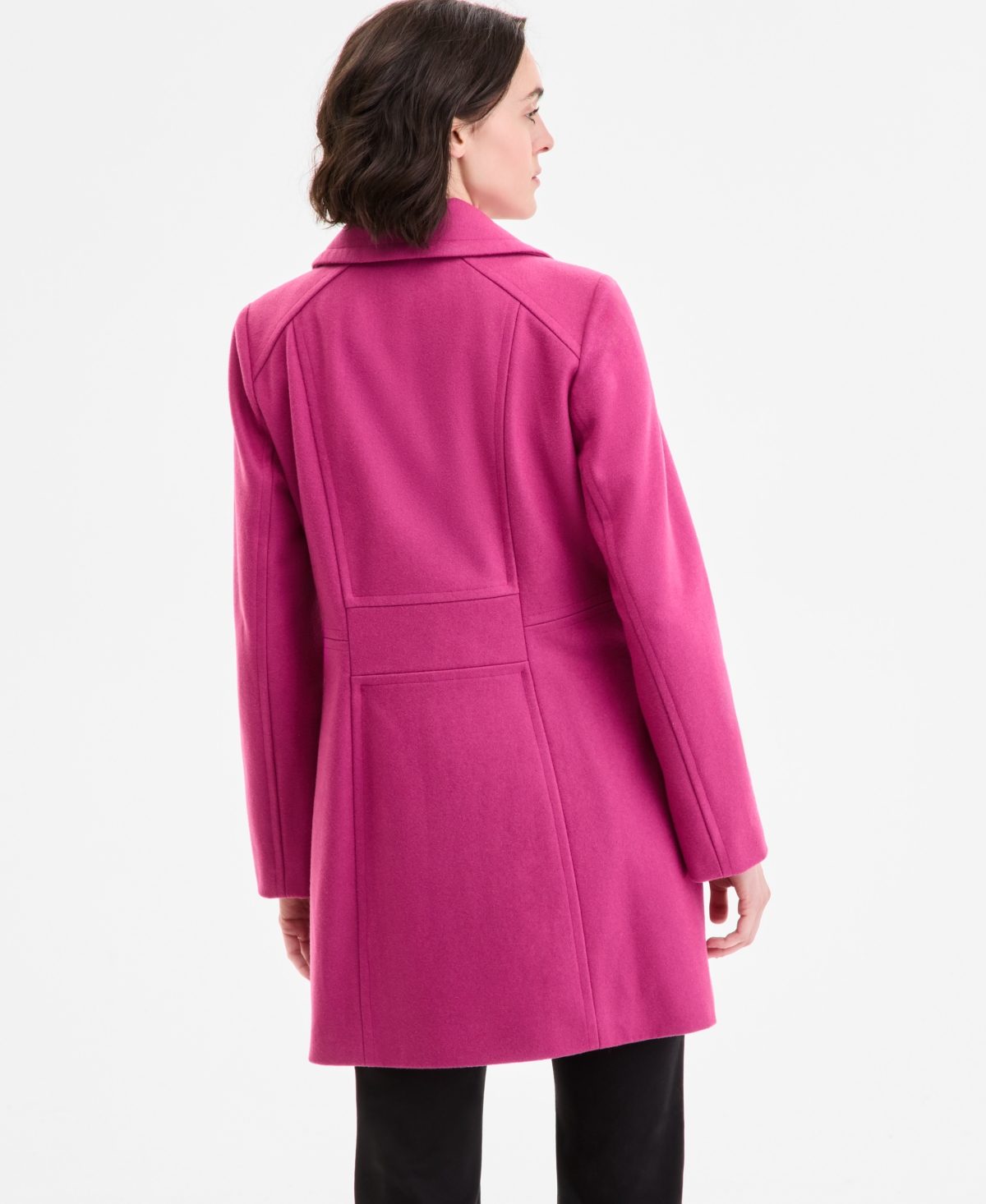 Anne Klein Women's Double-breasted Peacoat, Exclusively At Macy's In Pink
