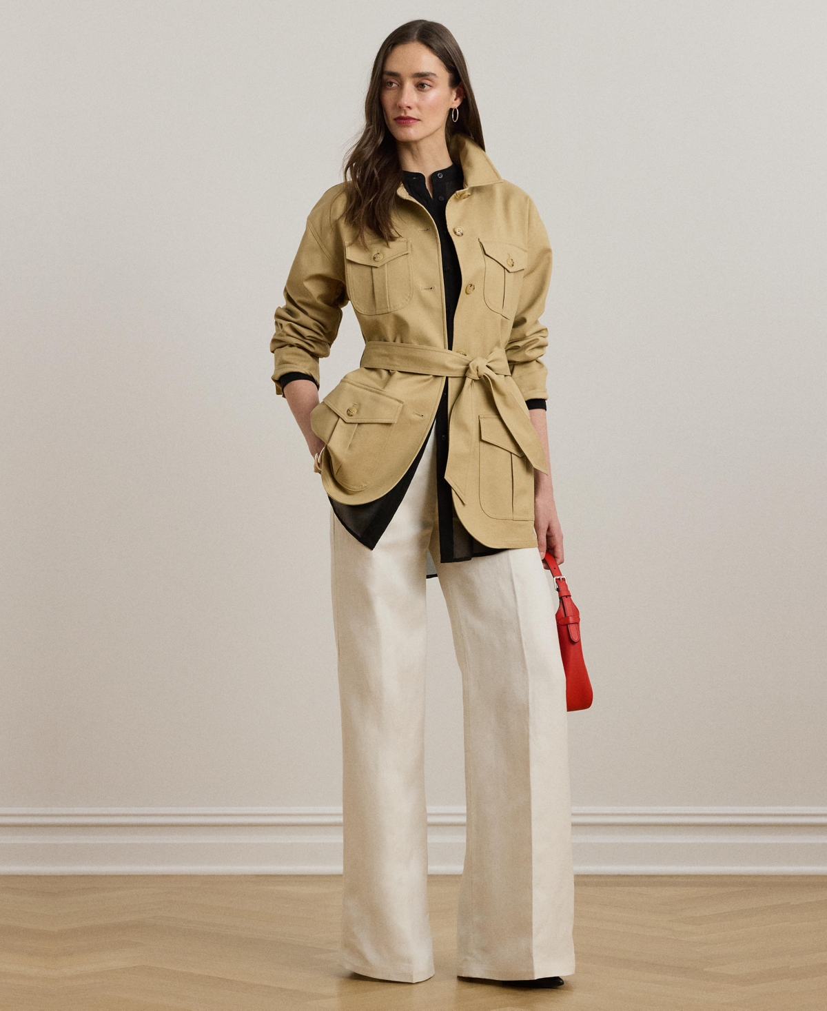 Ralph Lauren Women's Linen-blend Twill Wide-leg Pants